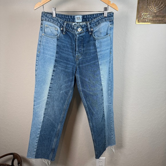 BDG Urban Outfitters Jessye Colorblock Jeans Womens W28 L32 Blue Denim Crop - Picture 2 of 10